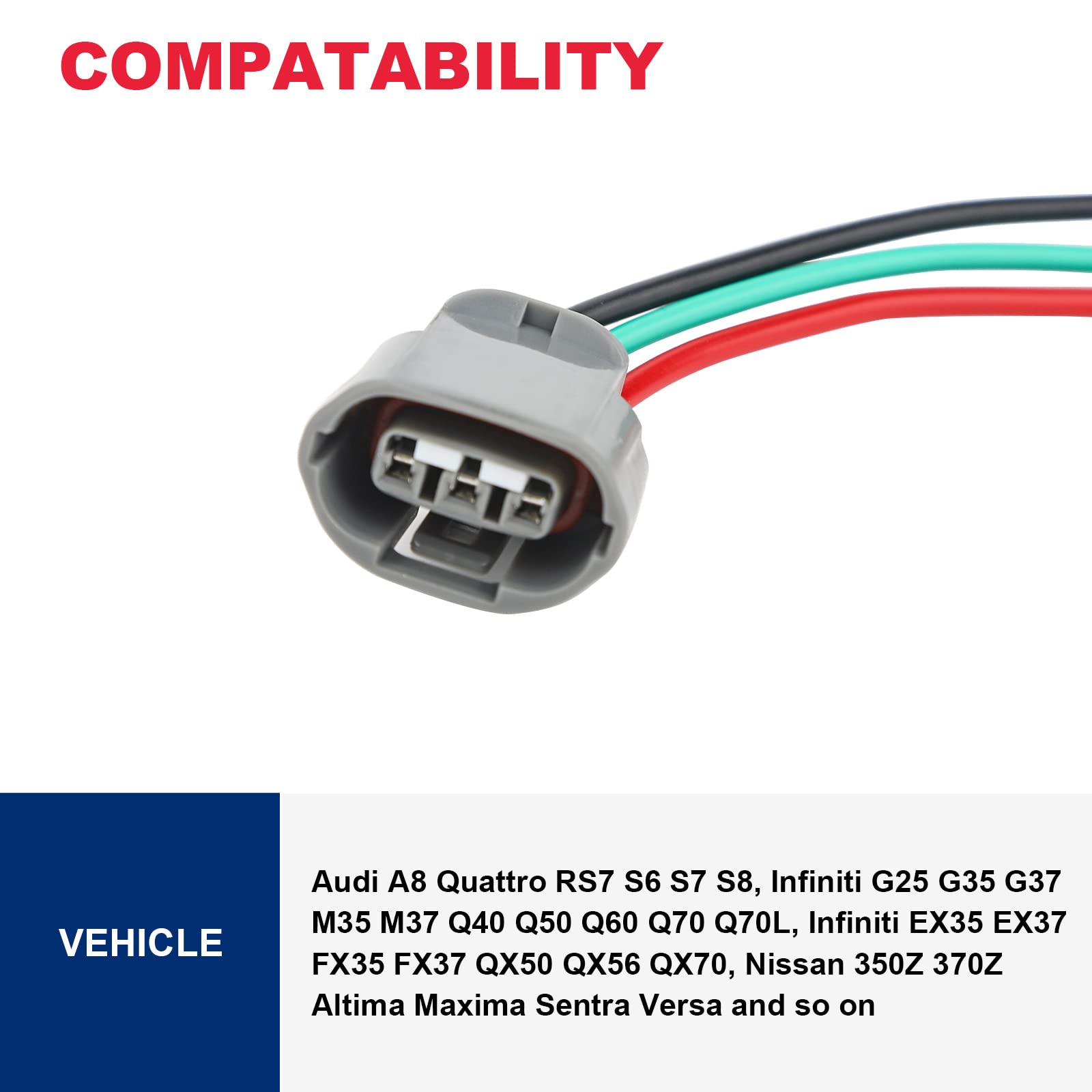 Alternator Regulator Plug Harness Lead Repair Pigtail, 3 Wires Regulator Plug Fits For Infiniti Ex35 G35, Nissan 350Z Maxima Rogue, Saab, Suzuki, Audi A8