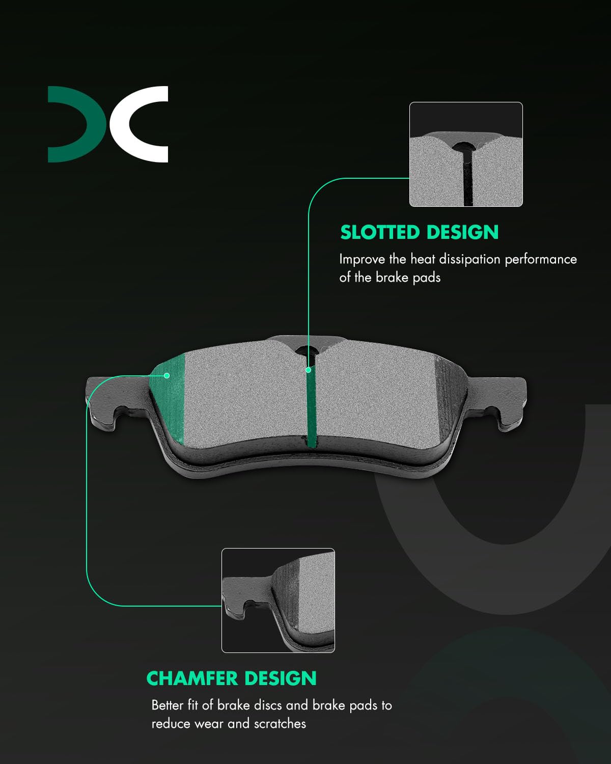 Scitoo D1060 Rear Ceramic Brake Pads Sets Fit For Mini Cooper 2002-2008
