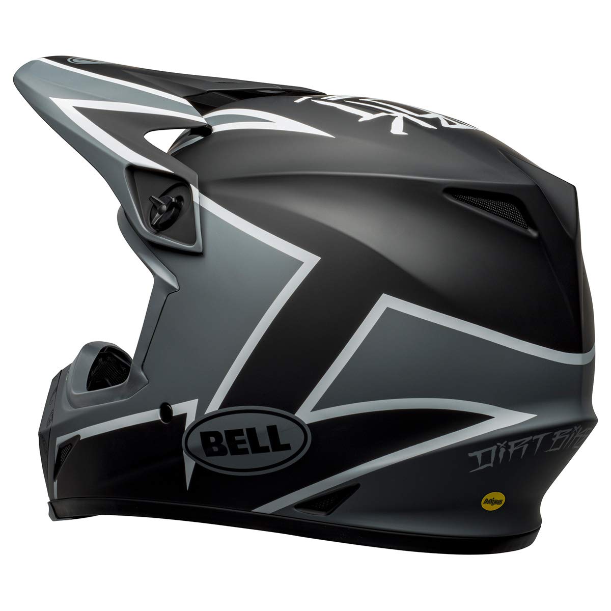 Bell Mx-9 Mips Dirt Helmet (Twitch Matte Black/Gray/White - Large)