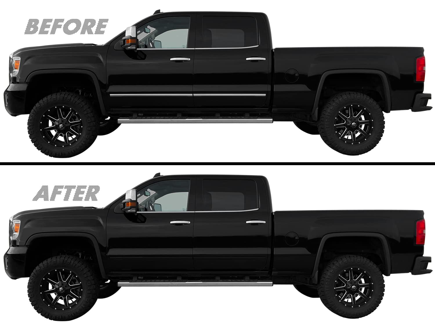 Slickmod Chrome Delete Blackout Vinyl Overlay For 20142019 Gmc Sierra 1500 2500 3500 Door Trim 2. Door Trim, Gloss Black