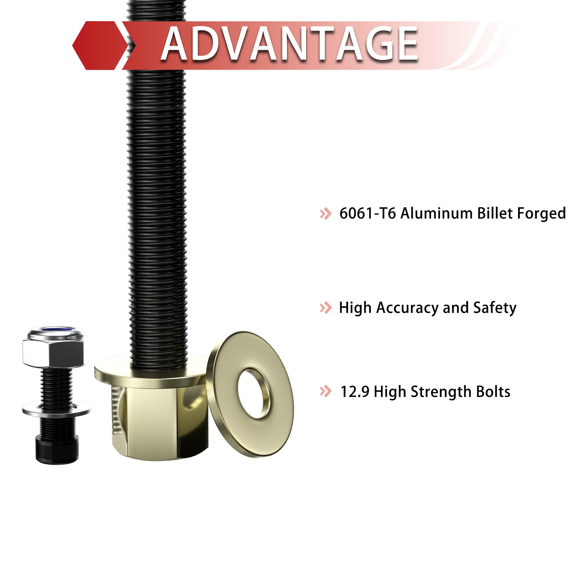 3''F + 3''R Leveling Lift Kit For 2004-2020 F150, 3'' Front Strut Spacers And 3'' Rear Black Leveling Lift Block Kit Extended Sq