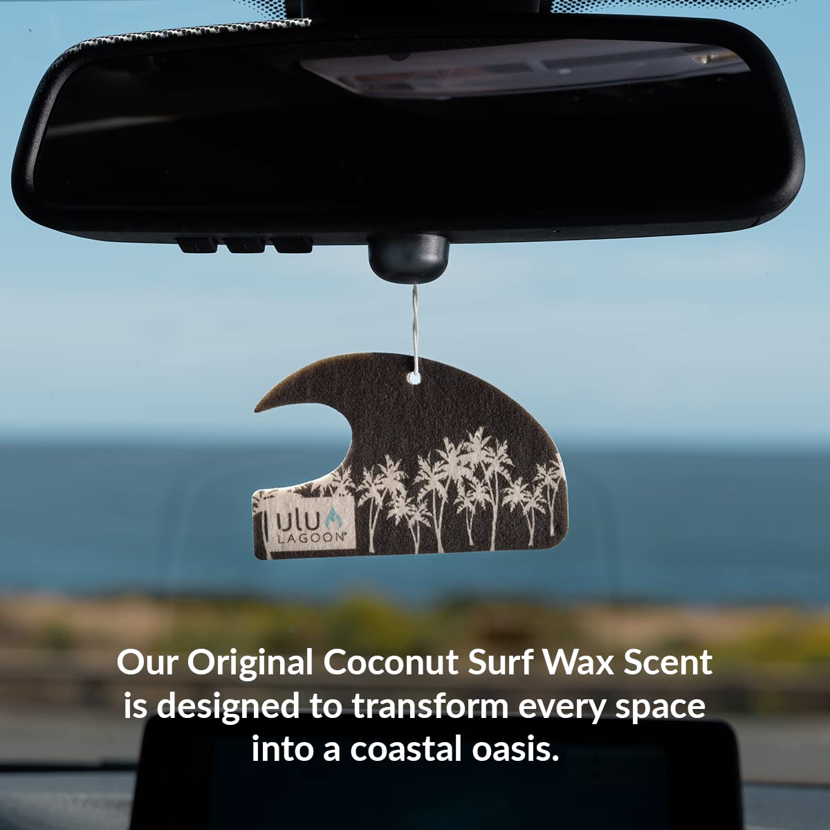 Ulu Lagoon Coconut Surf Wax Scent Mini Wave Air Freshener (White Palms)