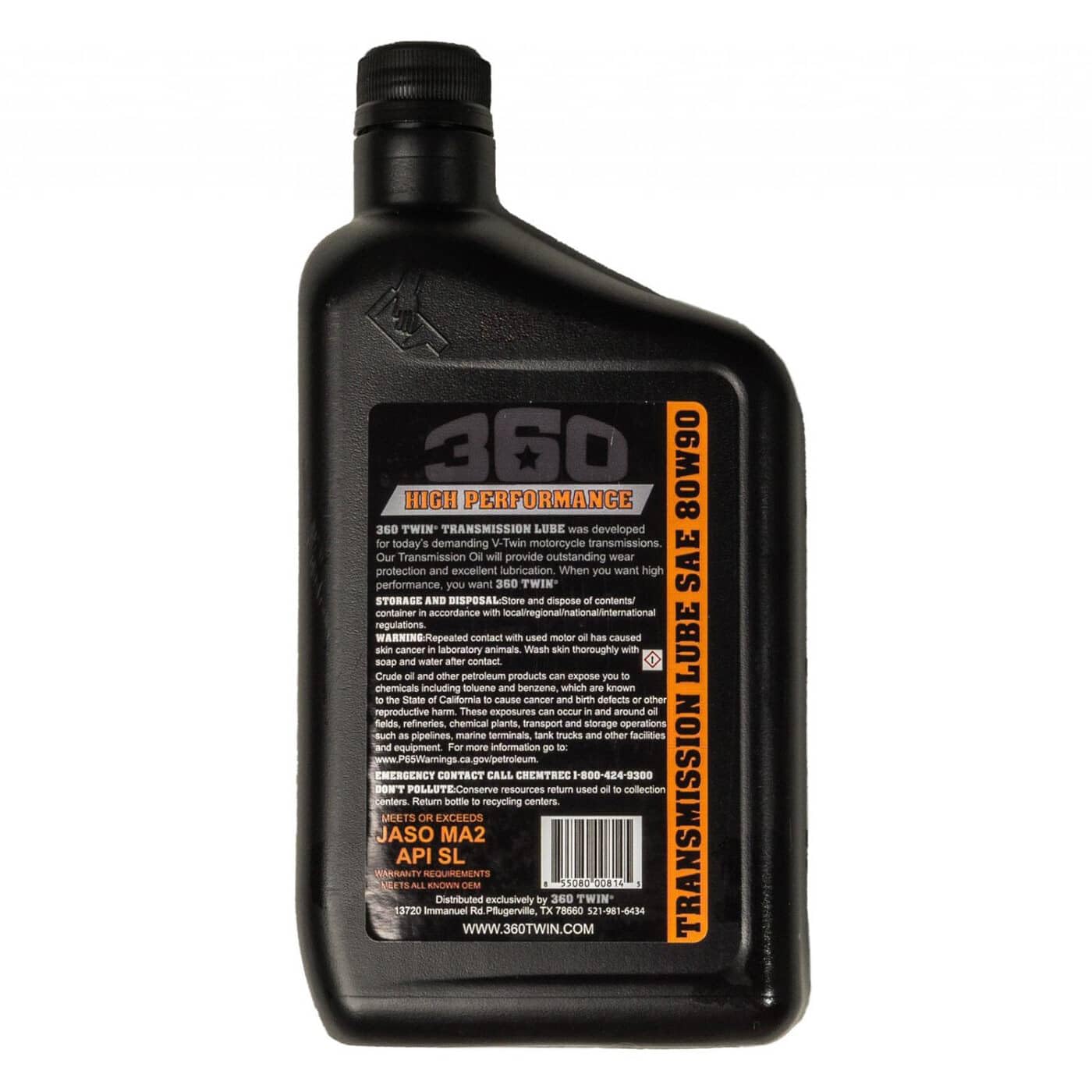 360 Twin High Performance 80W90 Transmission Lube For V-Twin Harley Davidson Motorcycles