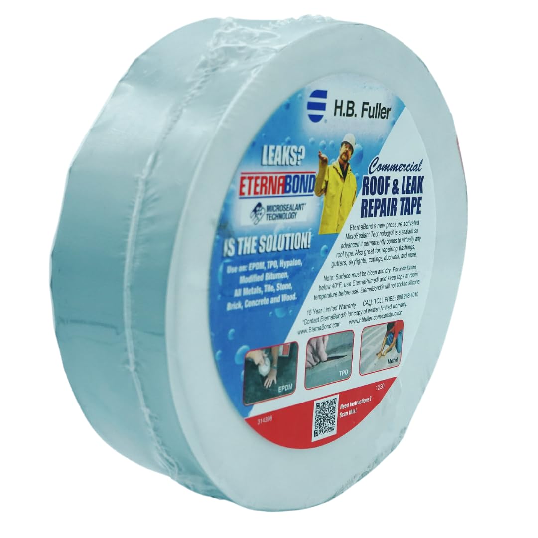 EternaBond RoofSeal Gray 2&quot; x50' MicroSealant UV Stable RV Roof Seal Repair Tape | 35 mil Total Thickness - EB-RG020-50R - One-Step Durable, Waterproof and Airtight Sealant