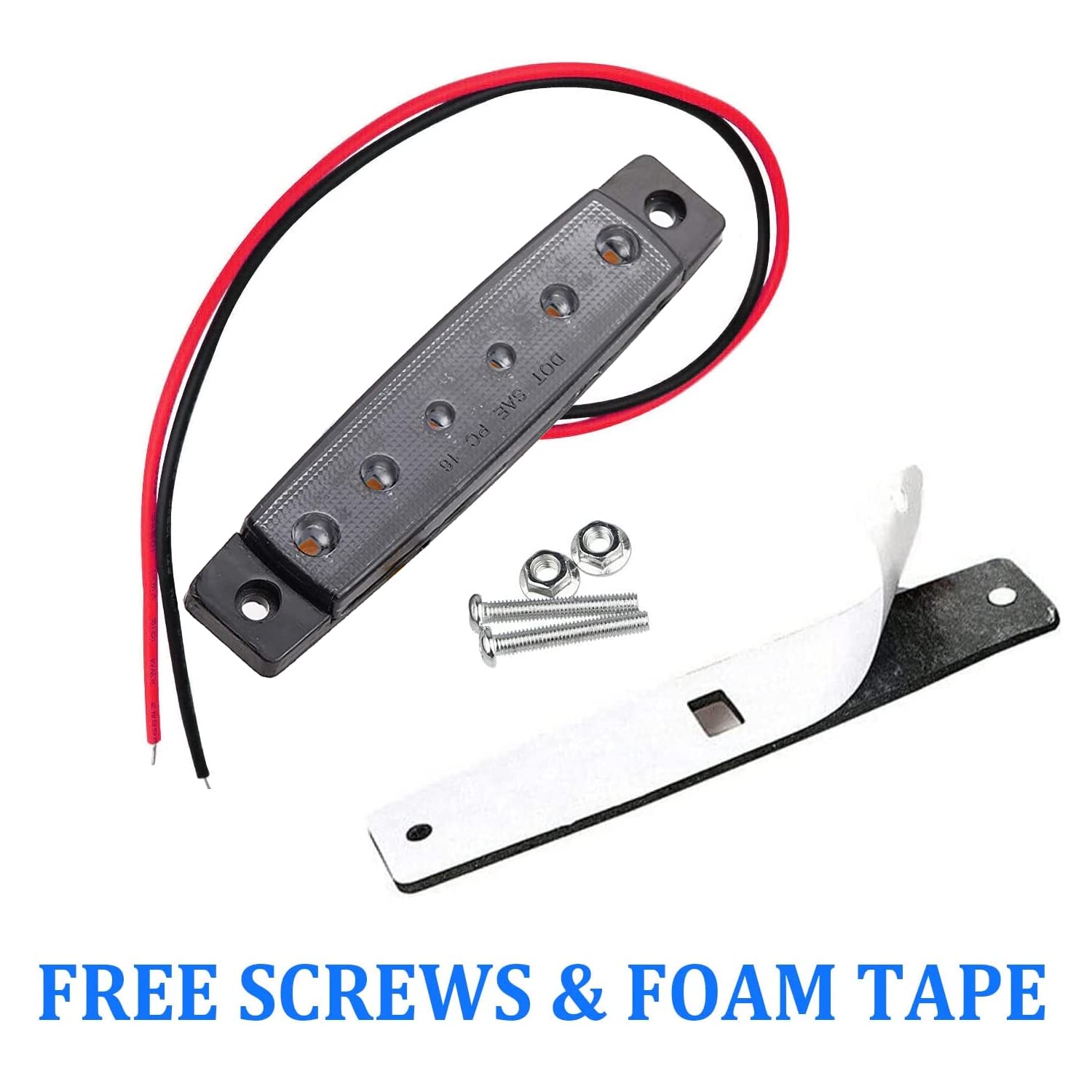 10Pack 12V Smoked Red Led Trailer Marker Lights 3.8 '' Side Marker Clearance Light Bar Front Rear Signal Indicator Light Strip W