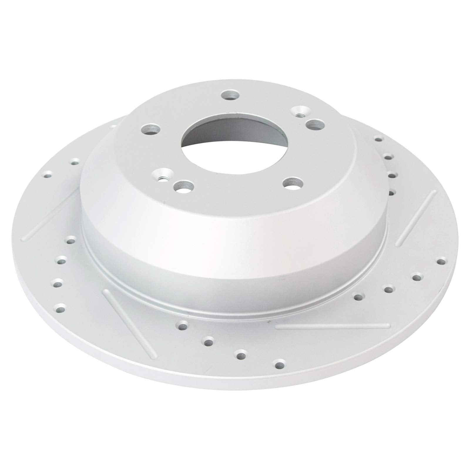 Trq Rear Performance Brake Rotors Set Premium G-Coated Cross Drilled & Slotted Compatible With 2010-2018 Hyundai Santa Fe 2013-2