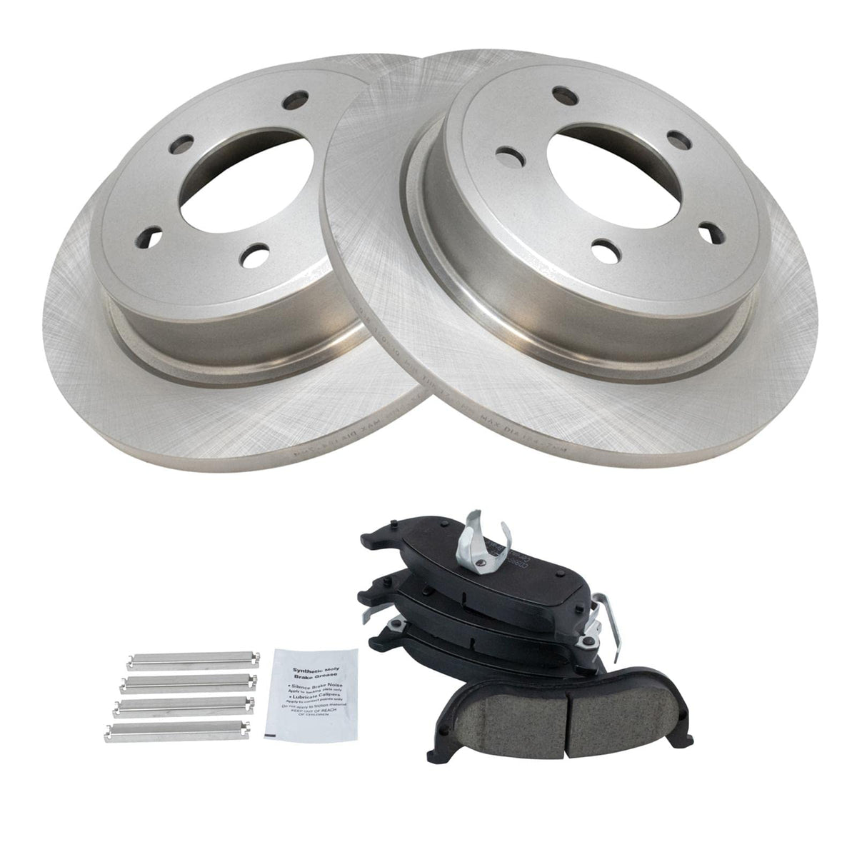 Trq Rear Brake Pad & Rotor Kit Brake Pads Brake Rotor Ceramic Compatible With 2004-2008 Chrysler Pacifica