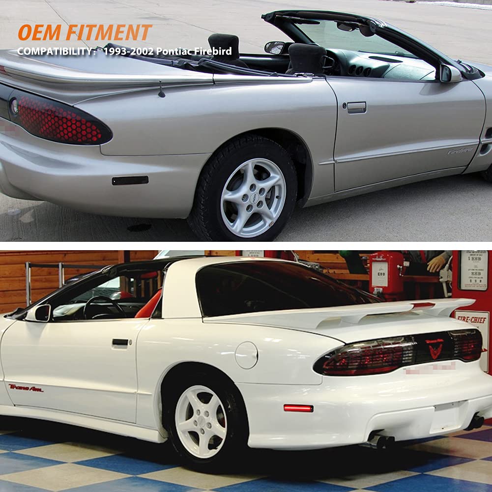 Adiil Side Maiker Lights Bumper Reflector Lamps Cover Housing Kit Compatible With 1993-2002 Pontiac Firebird Trans Am