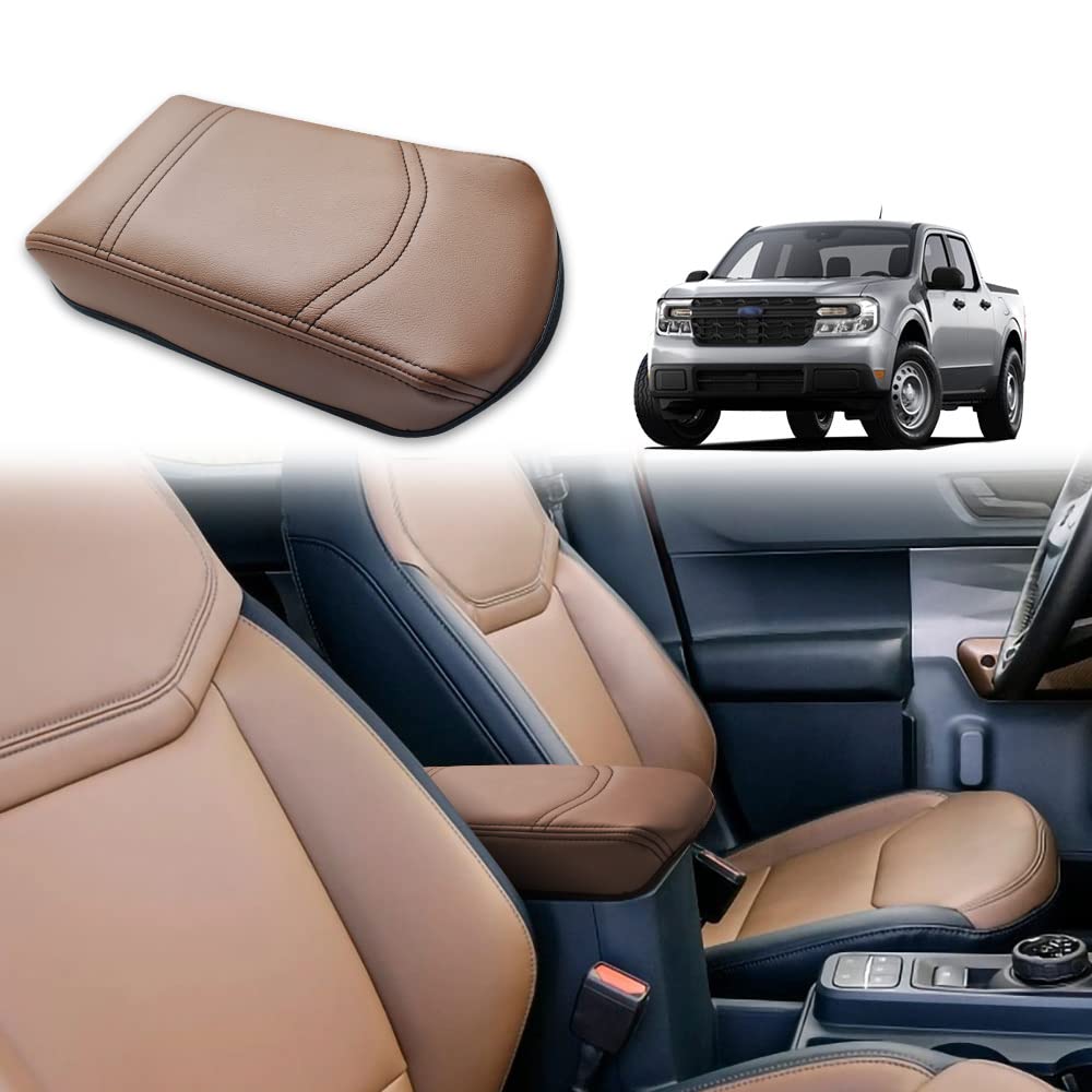 Muslogy Center Console Armrest Cover Compatible With Ford Maverick Xl Xlt Lariat 2022-2025 Accessories Cushion Pad Armrest Lid P