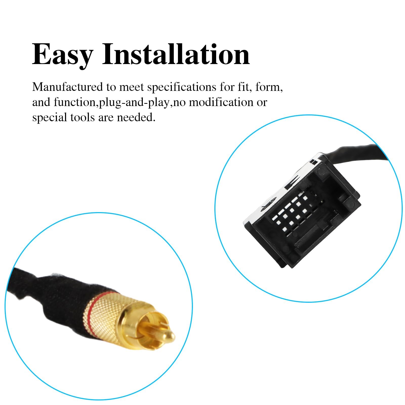 Kpalag Backup Camera Harness Adapter Replacement 4 Inch To 8 Inch Pnp Rear View Compatible With Ford Sync2 Sync3,Replace#:Hc3Z-1