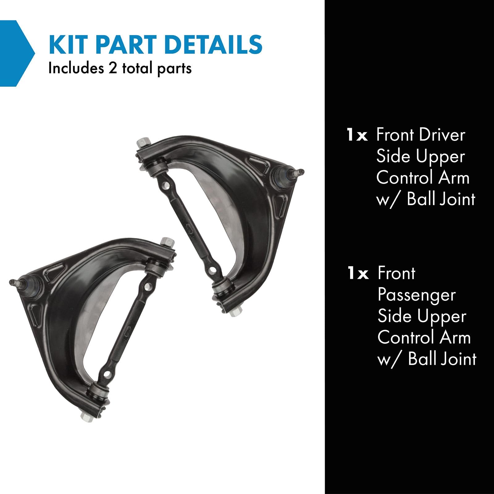 Trq Front Upper Control Arm With Ball Joint Set Compatible With 1994-1999 Dodge Ram 1500 Ram 2500 Ram 3500