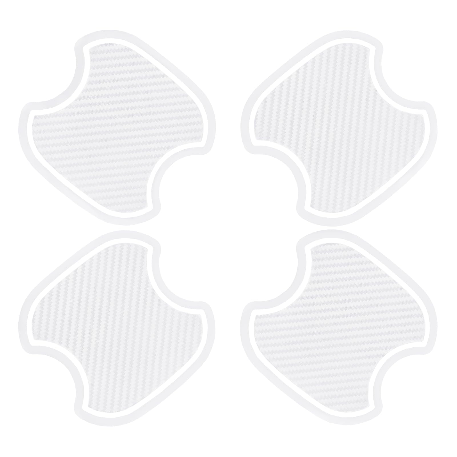 Worcas 4Pcs Universal 3D Carbon Fiber Car Door Handle Paint Scratch Protector Sticker Auto Door Handle Cups Protective Pad(M)