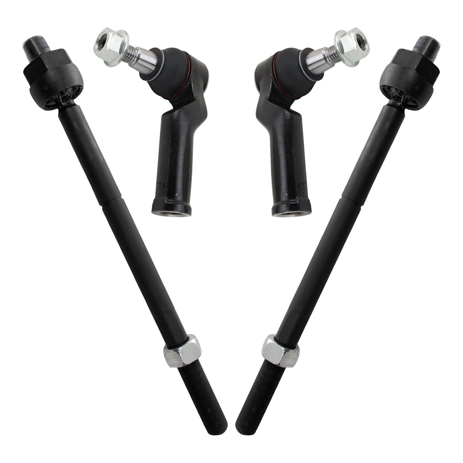 TRQ Front Inner and Outer Tie Rod Set Compatible with 2011-2014 Volvo S60 2016 S60 Cross Country 2007-2016 S80 V60 Cross Country