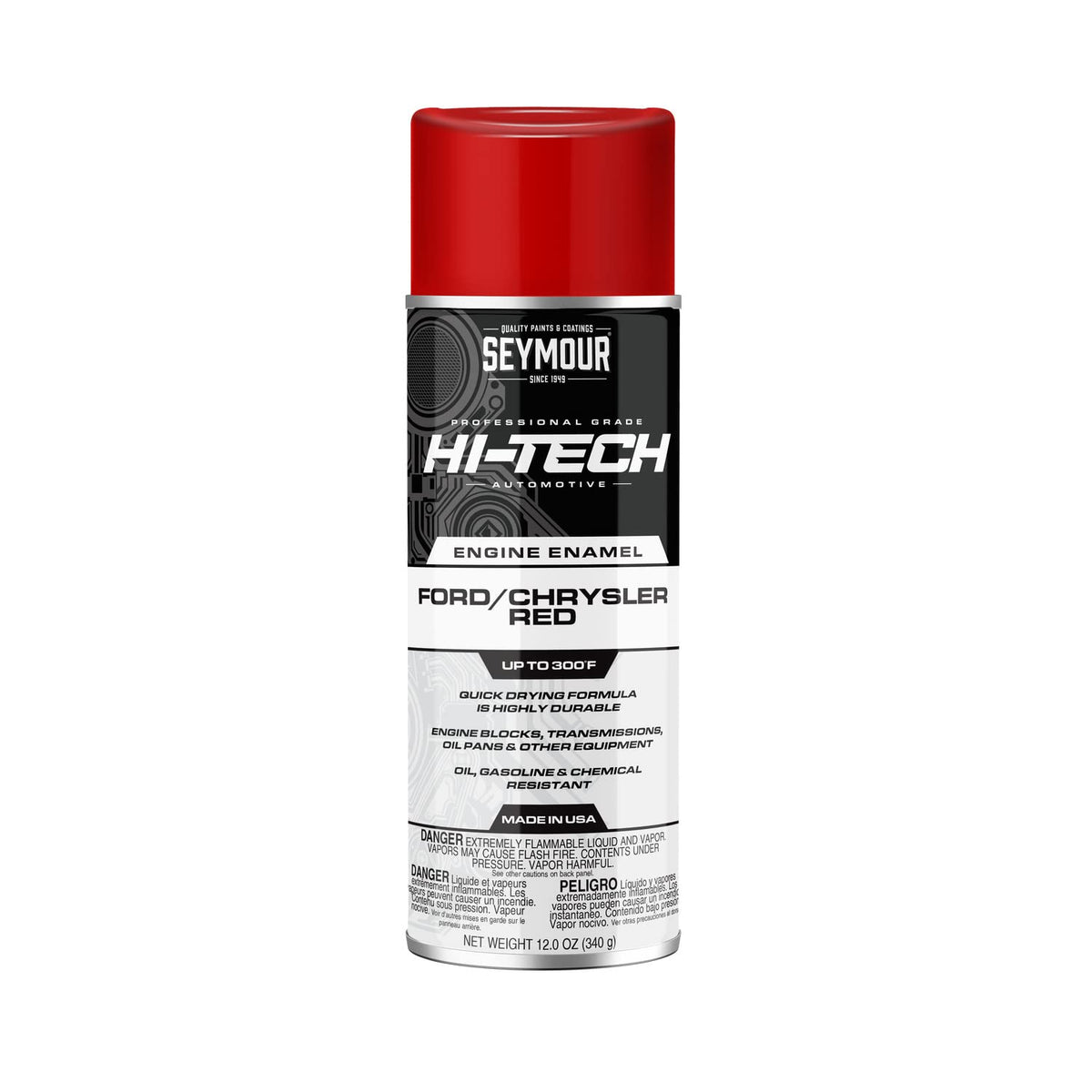 Seymour En-44 Hi-Tech Engine Spray Paint, Ford/Chrysler Red