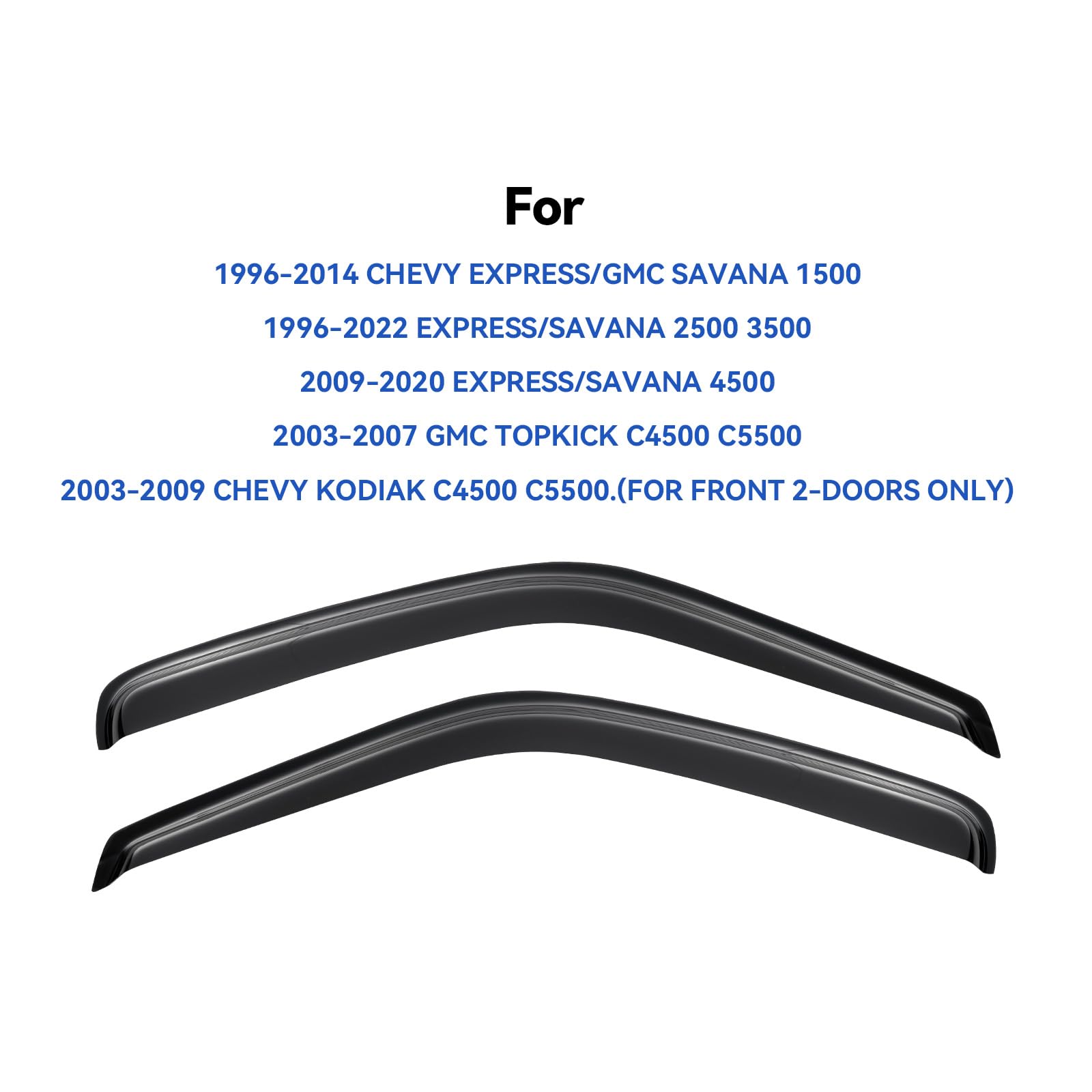 Window Visors Rain Guards Shield for 1996-2025 Chevy Express Van, Out-Channel Window Vent Wind Deflectors Visors Shades for 96-2