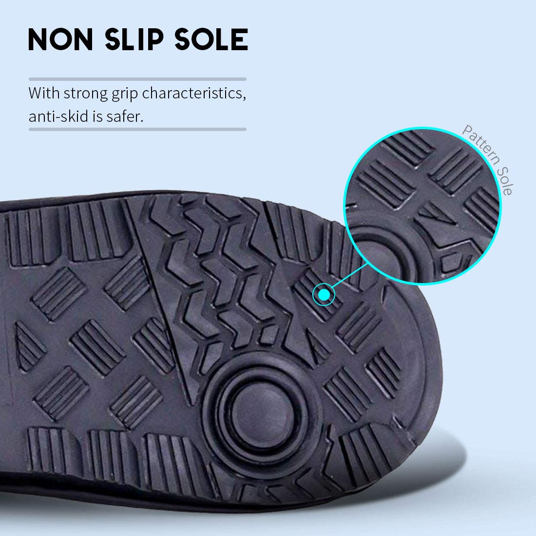 Hilitchi Black Men Waterproof Rainstorm Rainy Day Rain Suit Raingear Motorcycle Outdoor Protective Gear Rain Boot Shoe Cover Zip