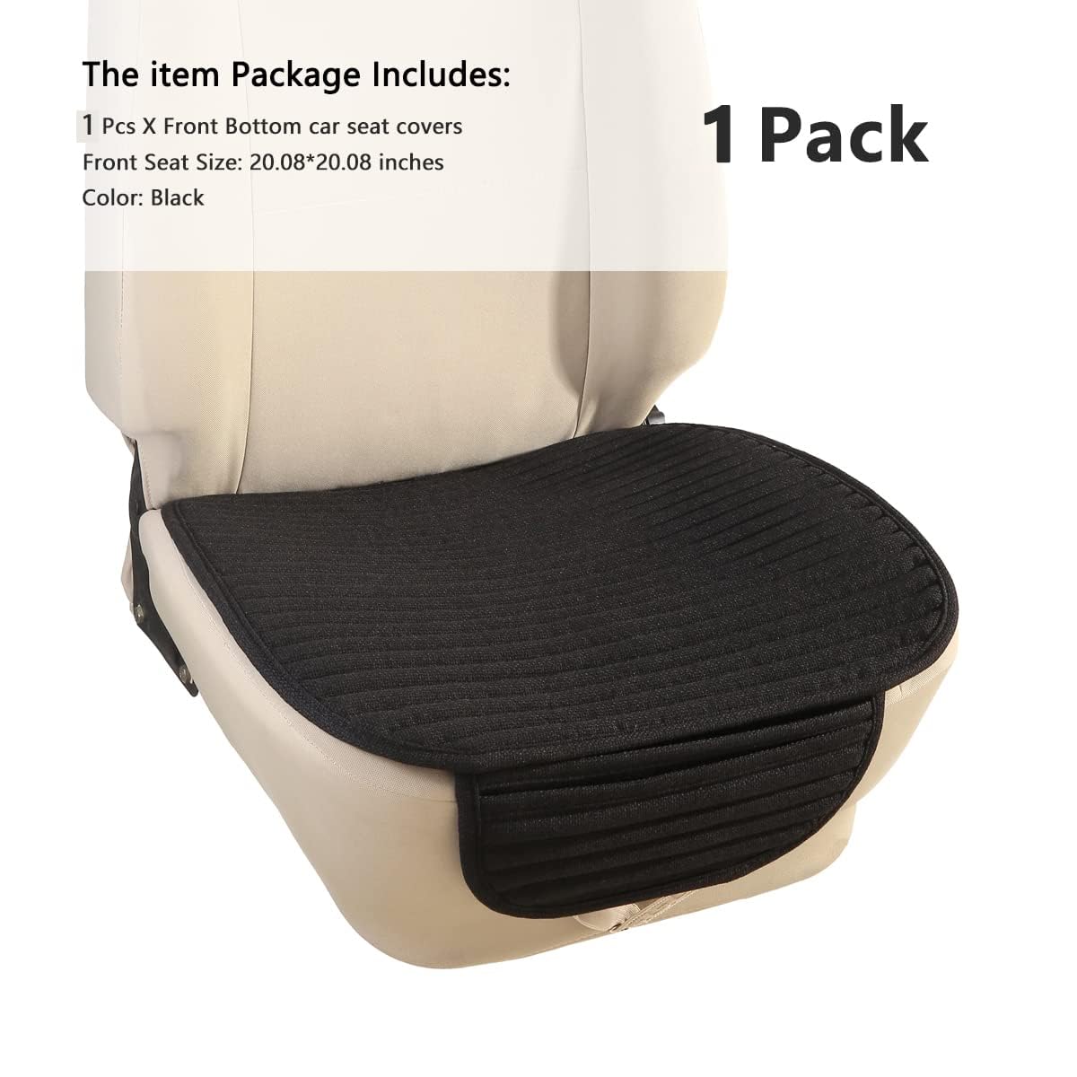 Black Car Seat Covers,Buckwheat Hulls Car Seat Cushion,Truck Seat Covers,Compatible Sedan Suv Van Mpv,Car Seat Pads,Bottom Seat Covers For Cars[Black Front Seat]