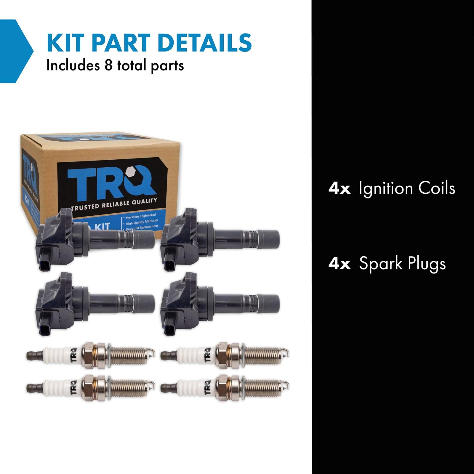 Trq Ignition Kit Ignition Coil Spark Plugs Compatible With 2013-2015 Acura Ilx 2012-2015 Honda Civic