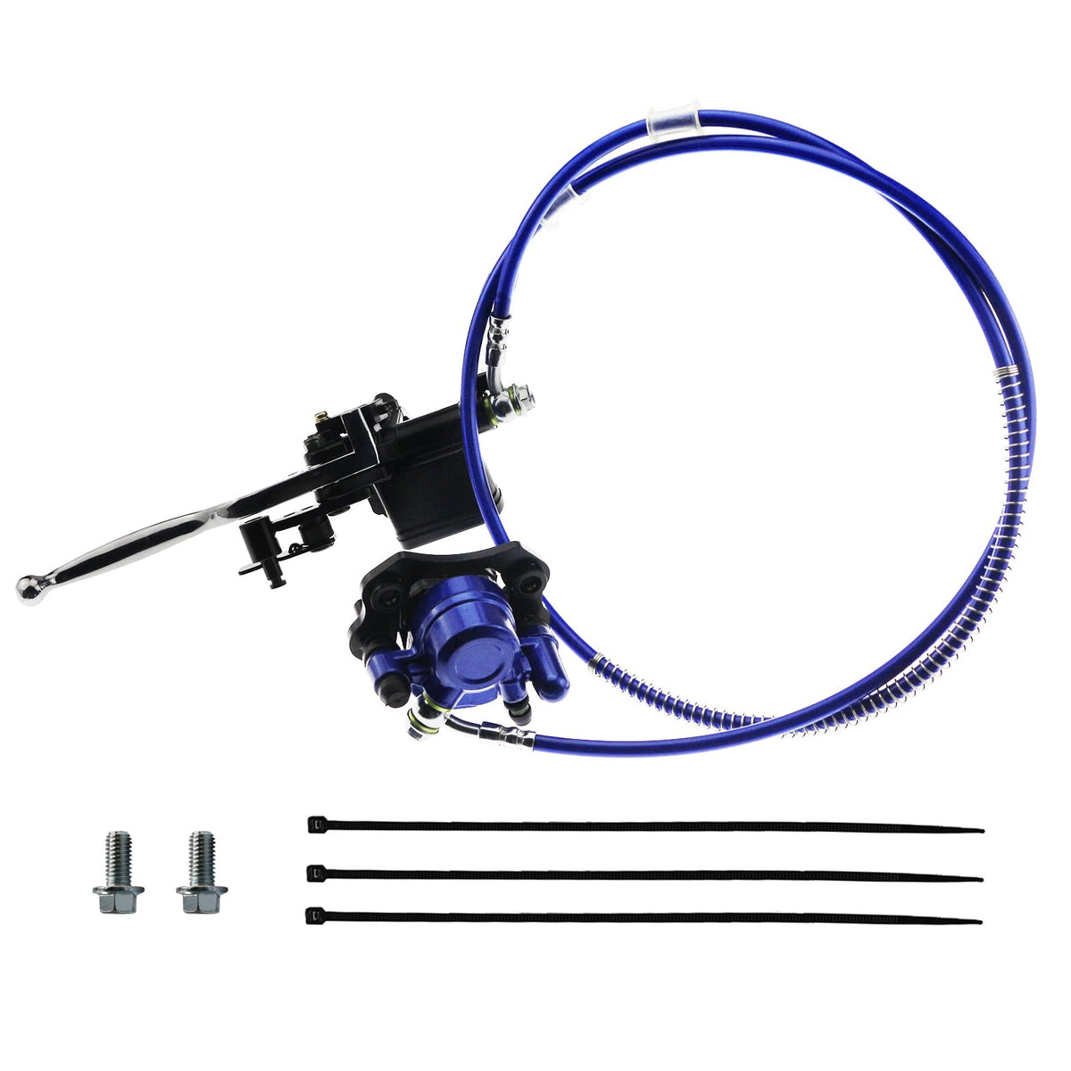 Rear Hydraulic Disc Brake System Caliper, PRO BAT, ATV Quad Rear Hand Brake Assembly Master Cylinder Caliper Come with Brake Pad