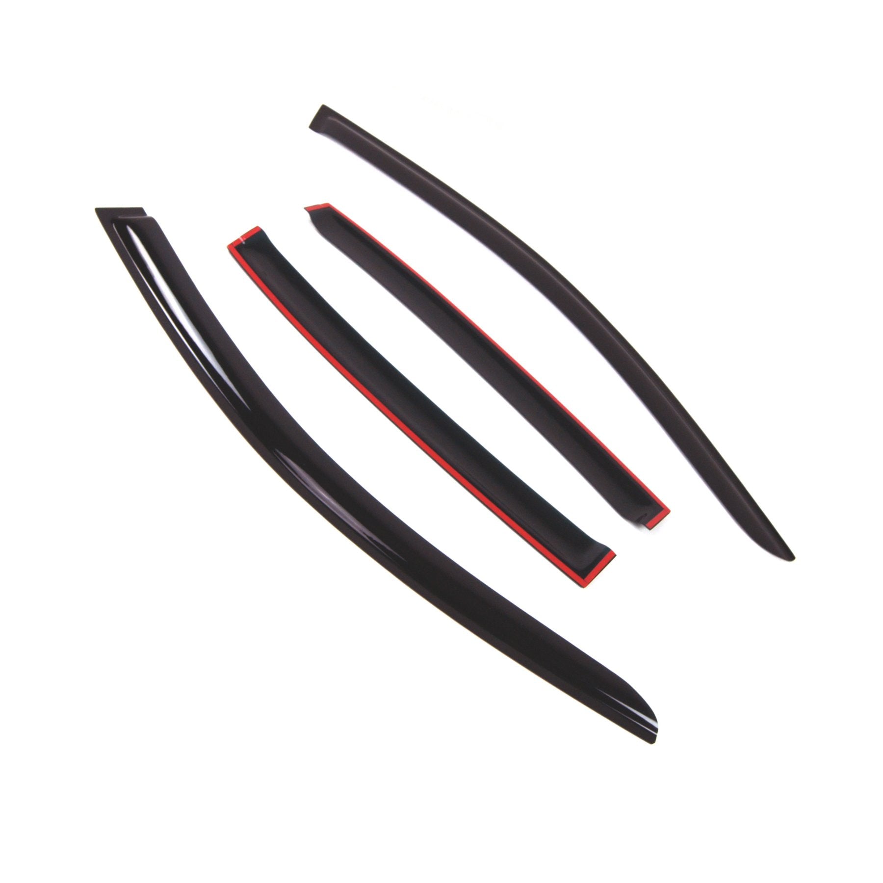 Tuningpros Wd2-637 Dark Smoke 4 Pcs Set Window Visor (Outside Mount) Deflector Rain Guard Compatible With 2013-2017 Honda Accord