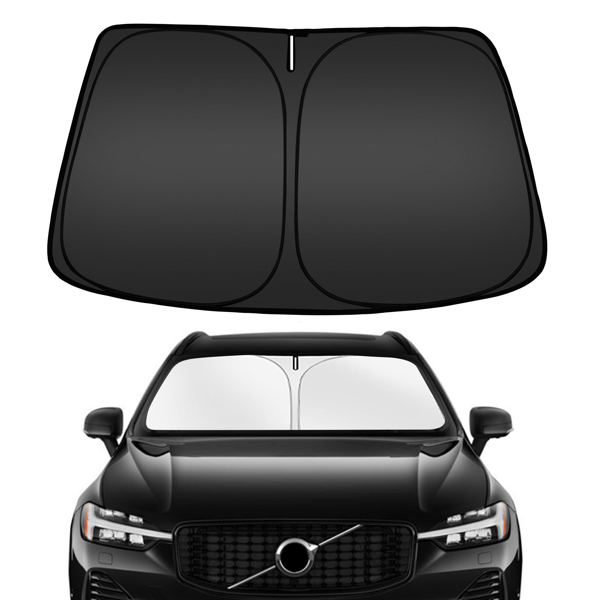 ARISMOTOR Windshield Sun Shade for Volvo XC60 2018-2025, Custom Fit Foldable Front Window Sunshade Sun Visor Protector, Block UV