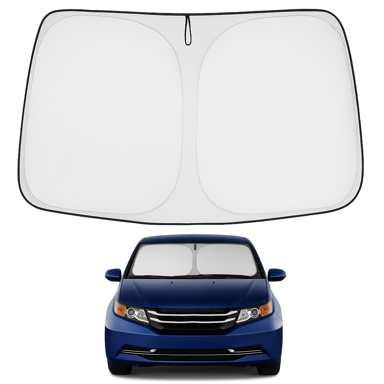 Proadsy 2025 Upgrade Windshield Sun Shade Custom Fit Honda Odyssey 2011-2017 4-Layer Foldable Front Sunshade Protector Sun Visor