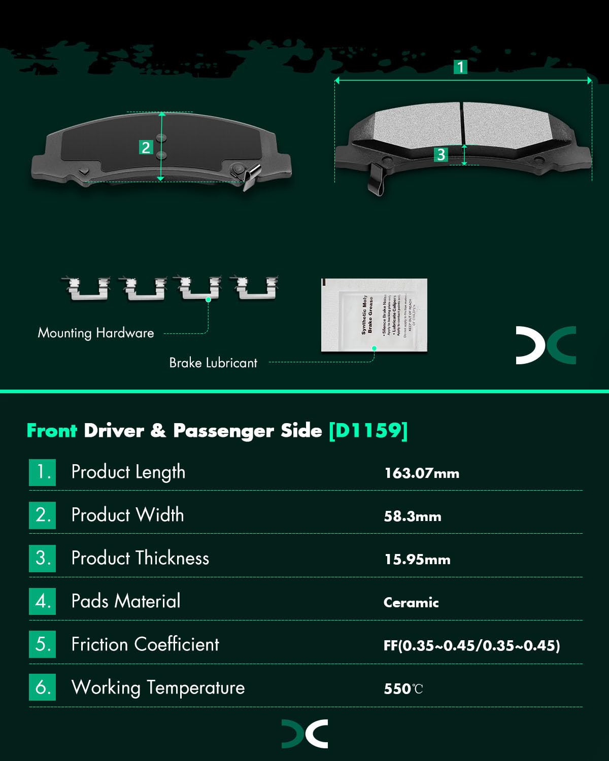 Ceramic Brake Pads Kits,Scitoo 8Pcs Brakes Pads Set Fit For 2008-2009 For Buick Allure,2008-2009 For Buick Lacrosse,2006-2010 Fo