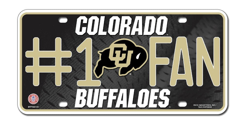 Rico Industries Ncaa Colorado Buffaloes #1 Fan Metal License Plate Tag 6 X 11.5-''