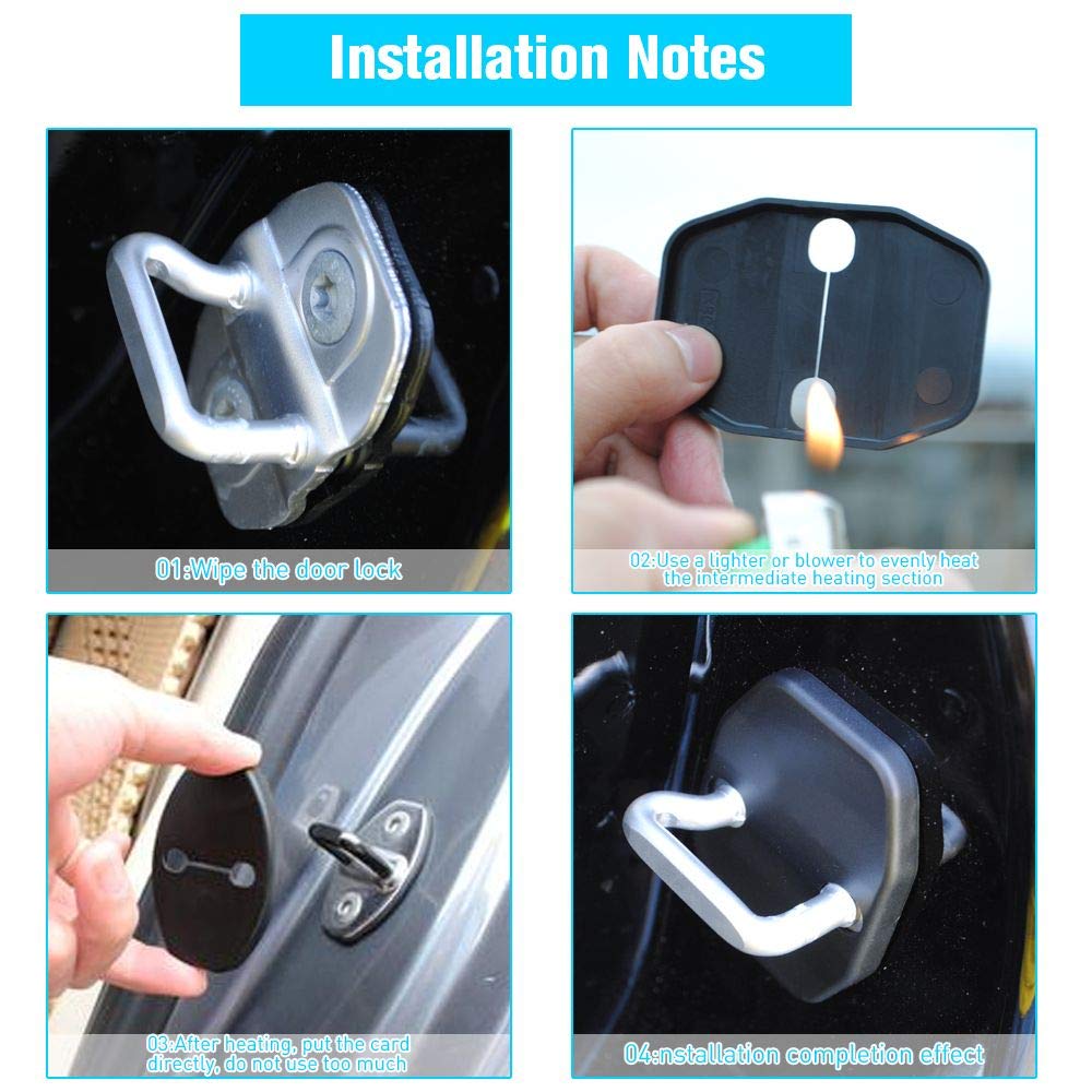 Voodonala Door Lock Covers Protection Trim For Jeep Wrangler Jk Jku 2007-2018, For Jeep Grand Cherokee, For Dodge Chrysler, Blac