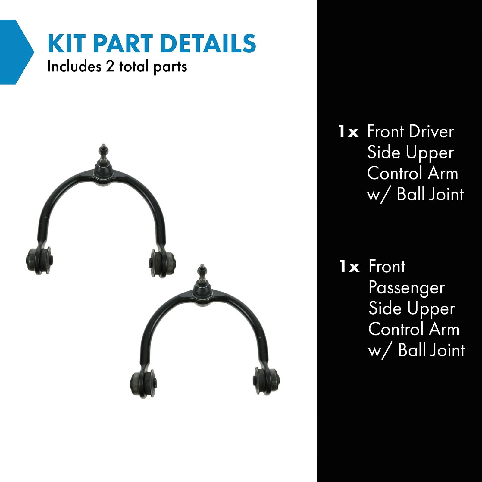 Trq Front Upper Control Arm With Ball Joint Set Compatible With 2006-2010 Jeep Commander 2005-2010 Grand Cherokee