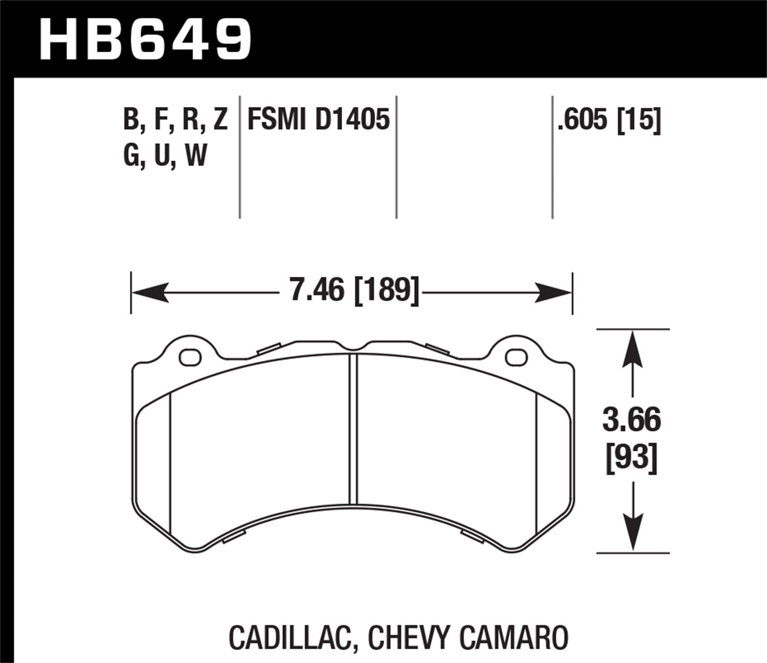 Hawk Performance HB649Z.605 Performance Ceramic Brake Pad
