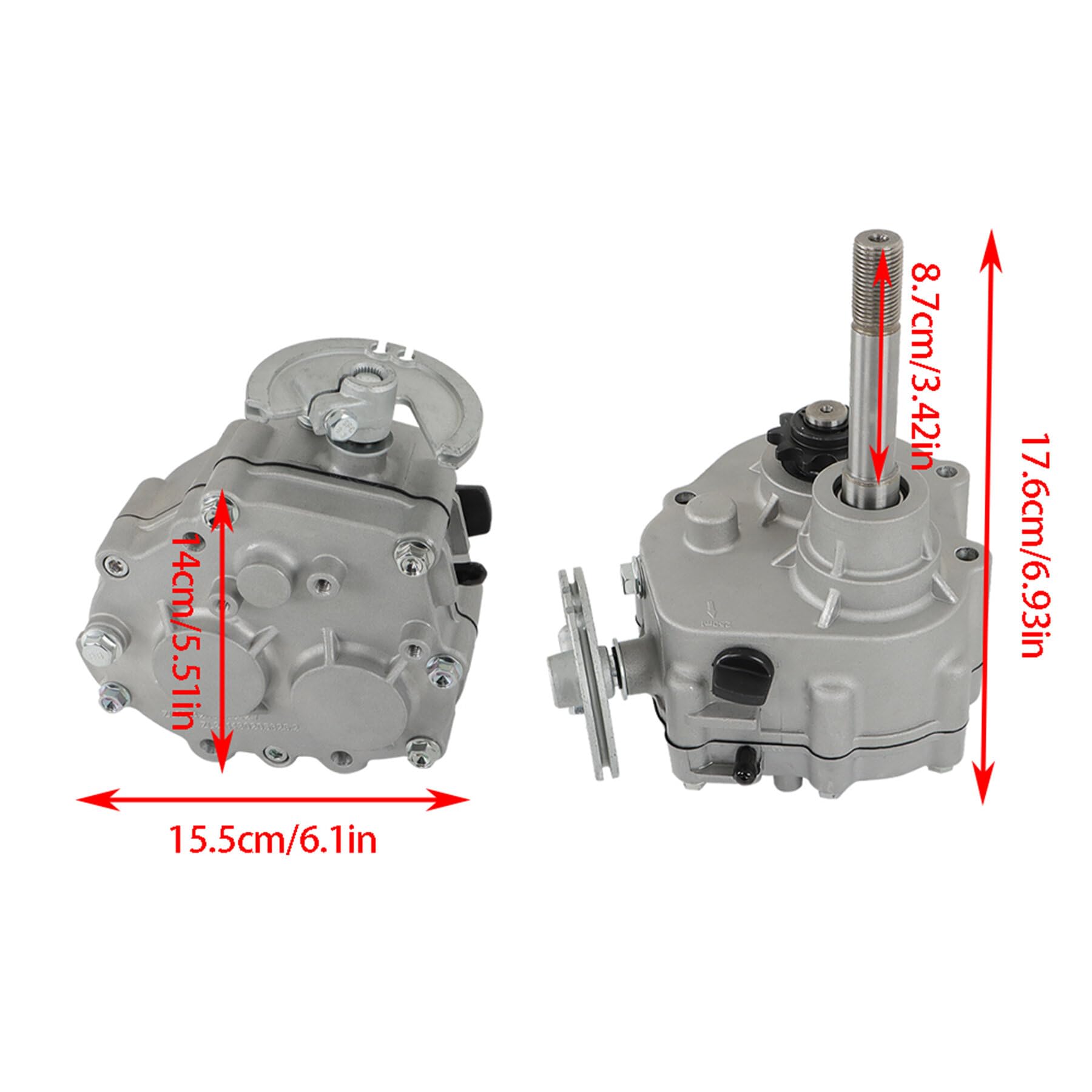 Go Kart Forward Reverse Gearbox Replacement for 2HP-13HP Engine Local 10T #40 41 and 12T #35 TAV30 Series, 3 Shift Modes 2300 RP