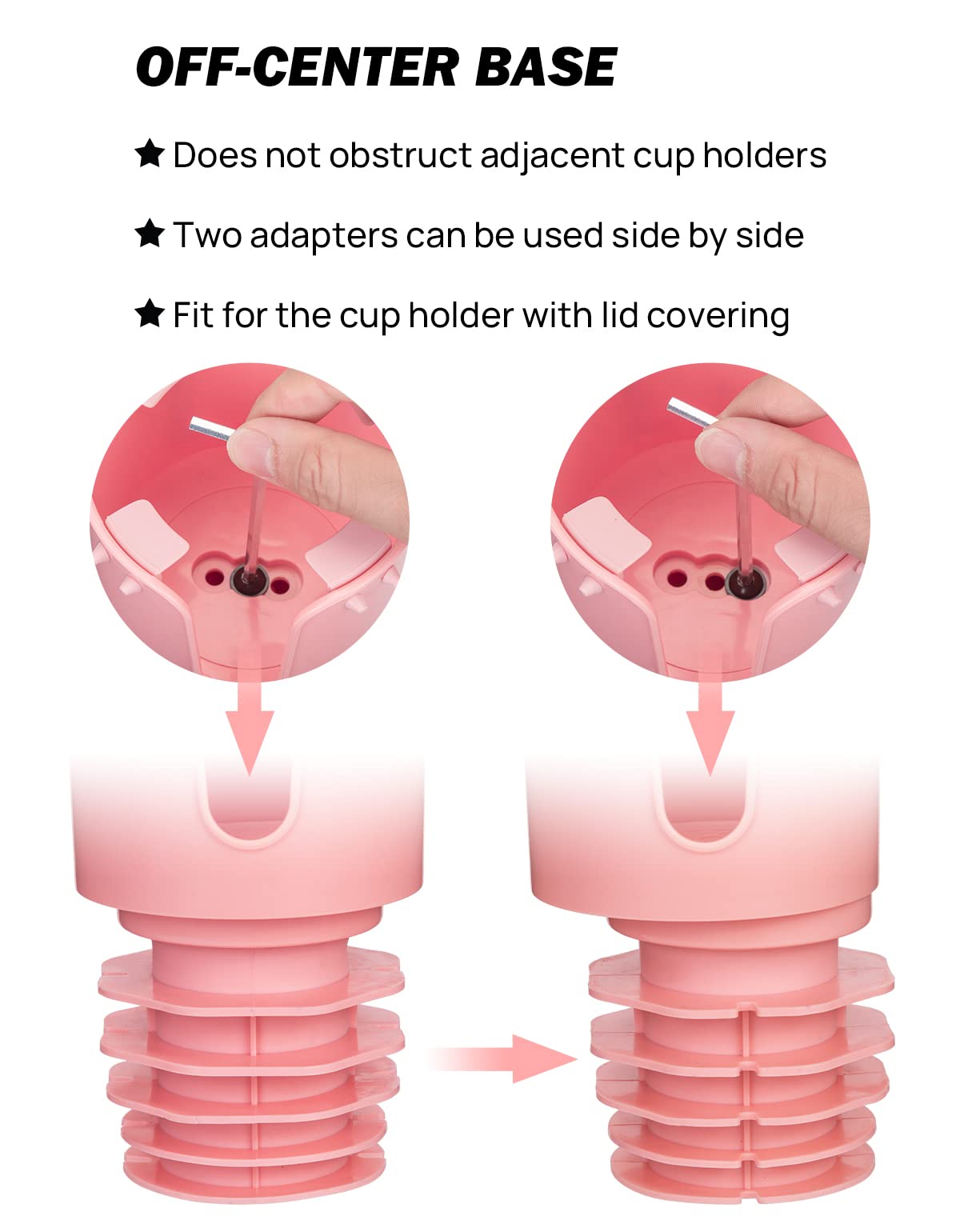 Joytutus Cup Holder Tray For Car, Car Cup Holder Expander With 360Rotation Tray, Large Cup Drink Holder Fit For Yeti/Hydro Flask