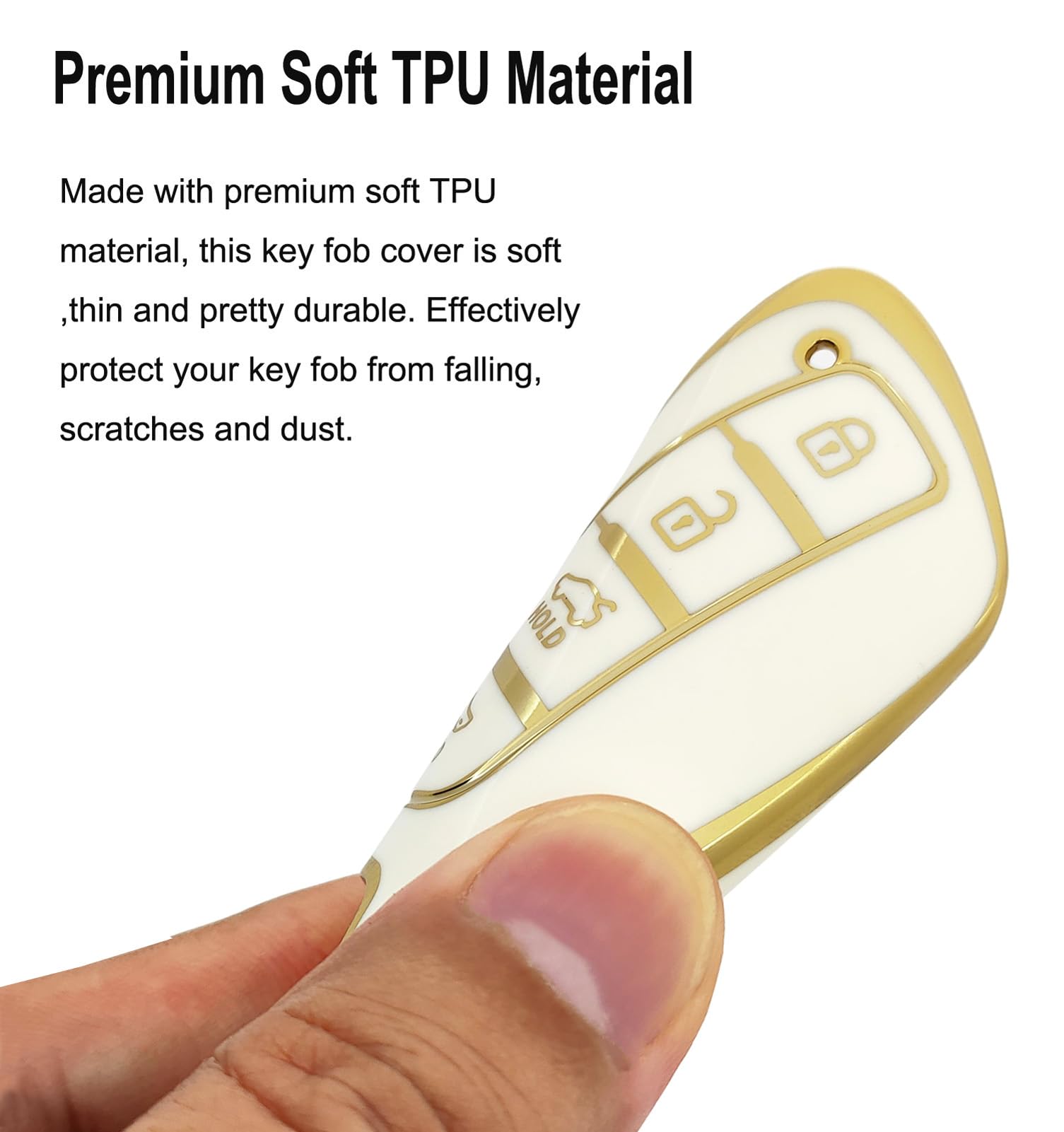 Arruweer Key Fob Cover For Hyundai Soft Tpu Key Fob Case Holder Compatiable With Hyundai Genesis Santa Fe Equus Azera Accessorie