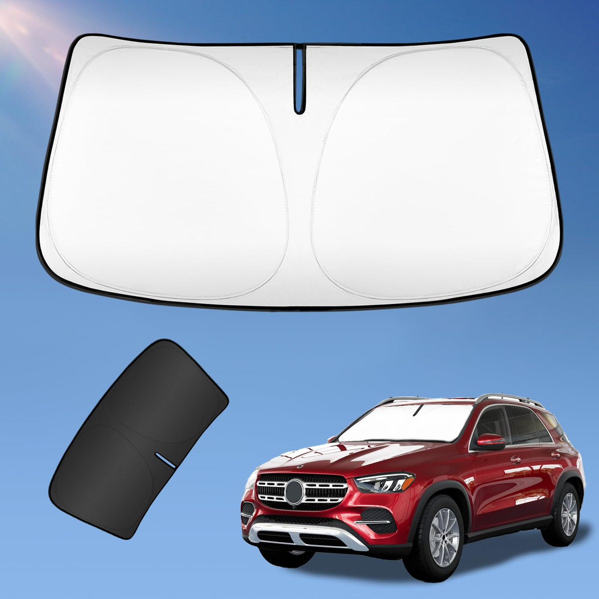 Sun Shade Sunshade Compatible With Mercedes Benz Gle Class 2020-2025 Windshield Cover, 2-Layers Sun Shield For Gle 450 Gle 350 2