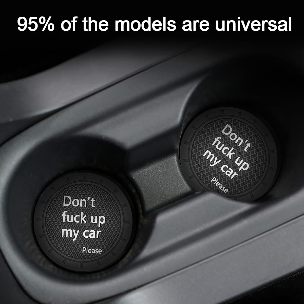 8Sanlione Cup Holder Coasters, 2.75 Inch Non-Slip Pvc Insert Coaster, Anti-Scratch Auto Cup Mats For Women Men, Vehicle Interior