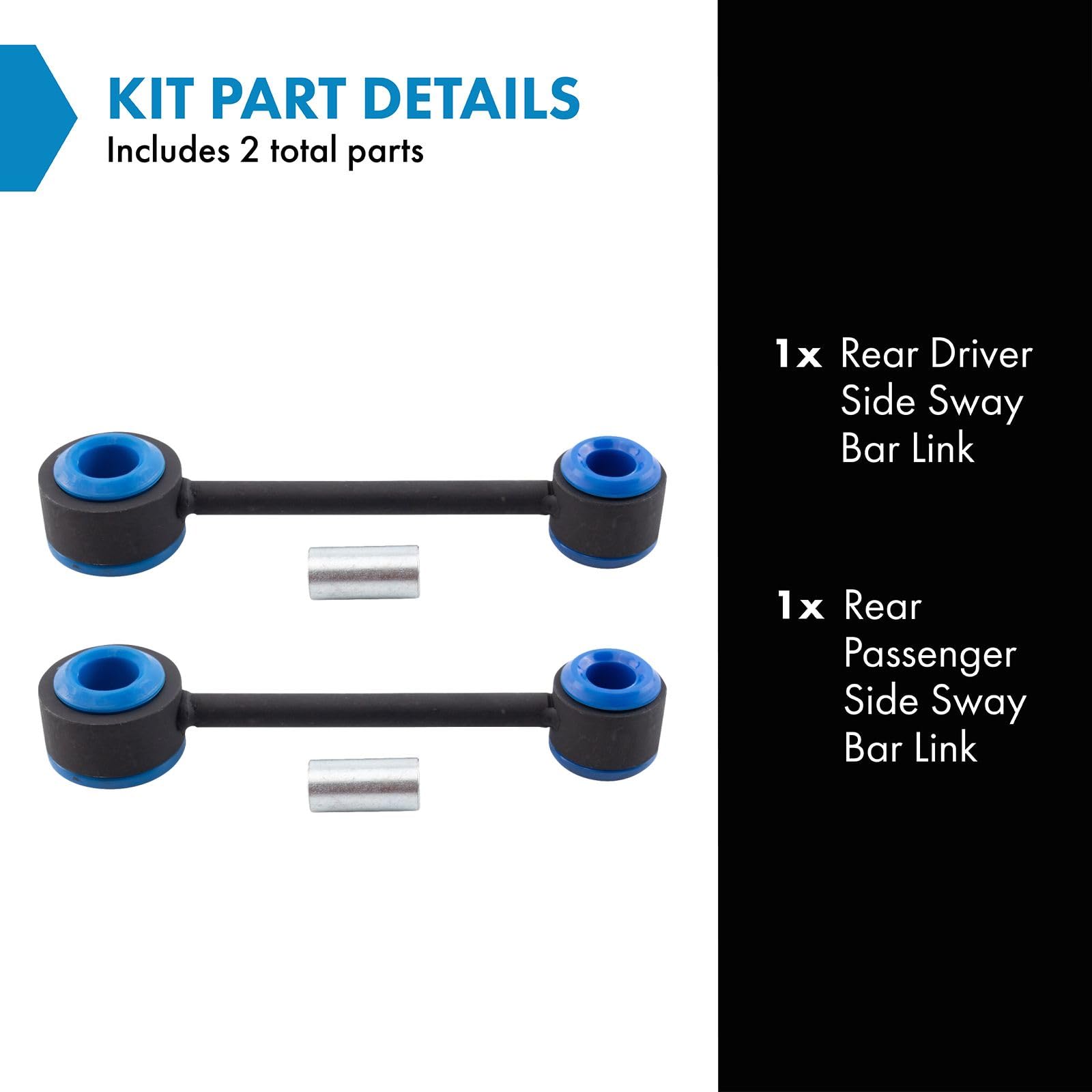 Trq Rear Sway Bar Stabilizer Link Set Compatible With 2005-2014 Ford Mustang