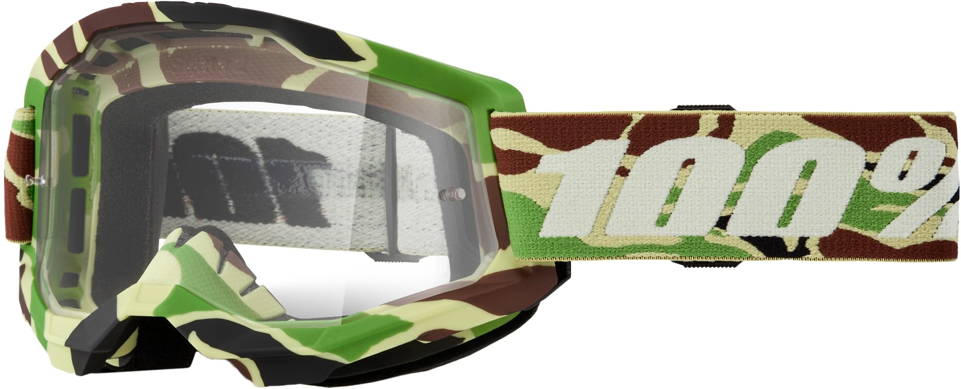 100-Percent Strata 2 War Camo Goggles War Camo/Clear Lens OSFM Green War Camo/Clear Lens