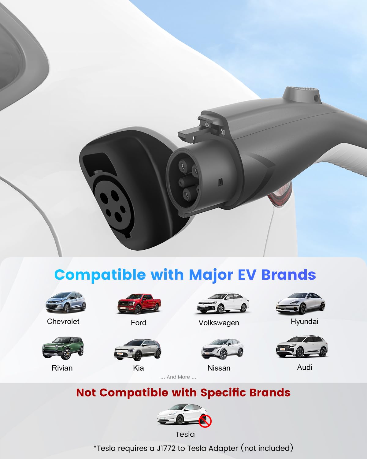 EVDANCE Level 2 EV Charger 24Amp 240V - NEMA 14-30P Charging Station, 25FT Cable for Home/Garage, J1772 Electric Vehicles & Adju