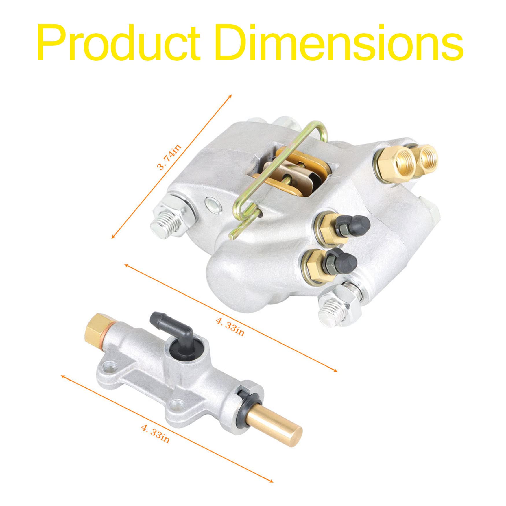 Wflnhb Rear Brake Caliper + Master Cylinder Replacement For Polaris Sportsman 500 4X4 1998 1999 2000 2001 2002