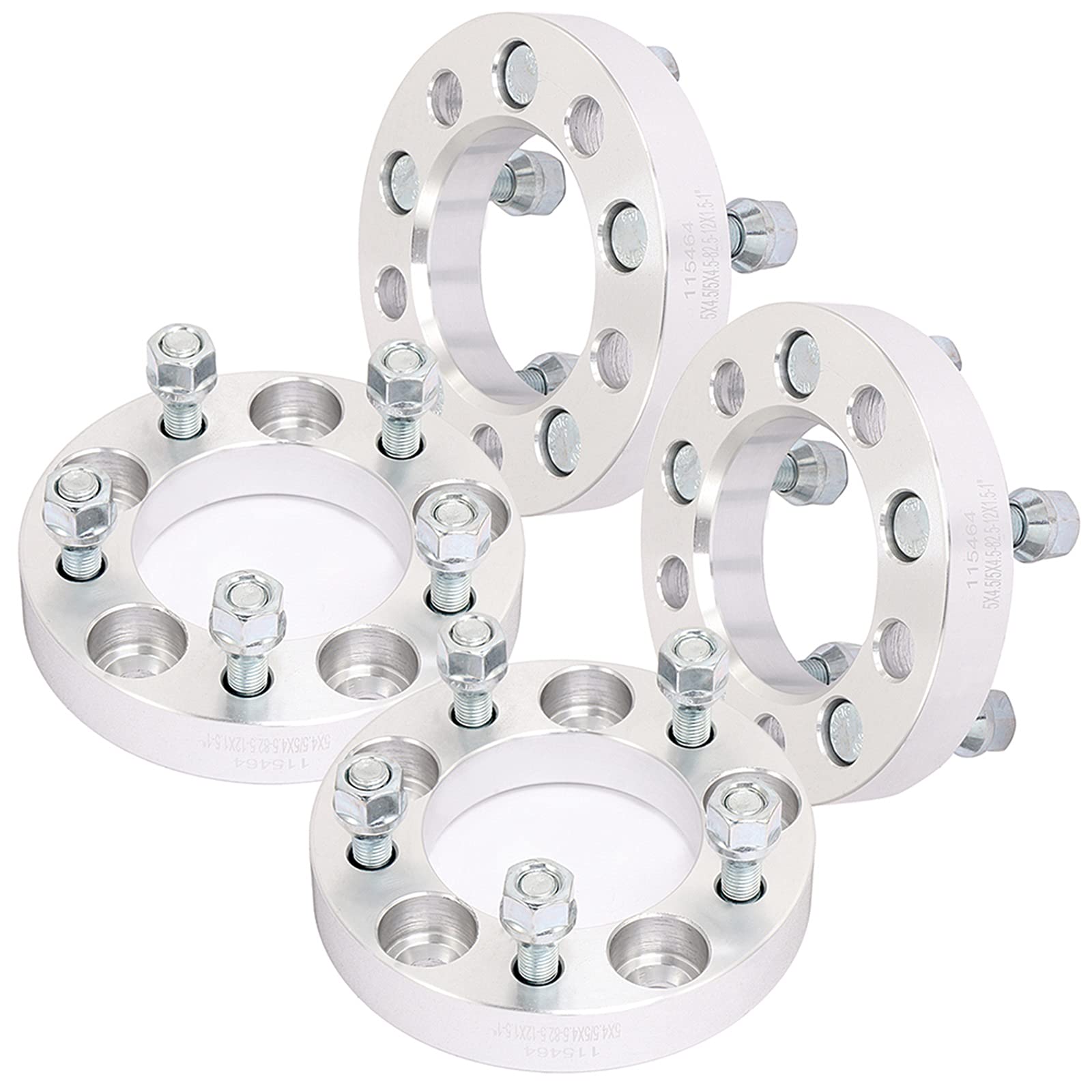Scitoo 1Inch 5X4.5 Wheel Spacers 5X114.3 5 Lug Center Bore 82.5Mm Studs 12X1.5 Compatible With For Element Wheel Spacers For Acc