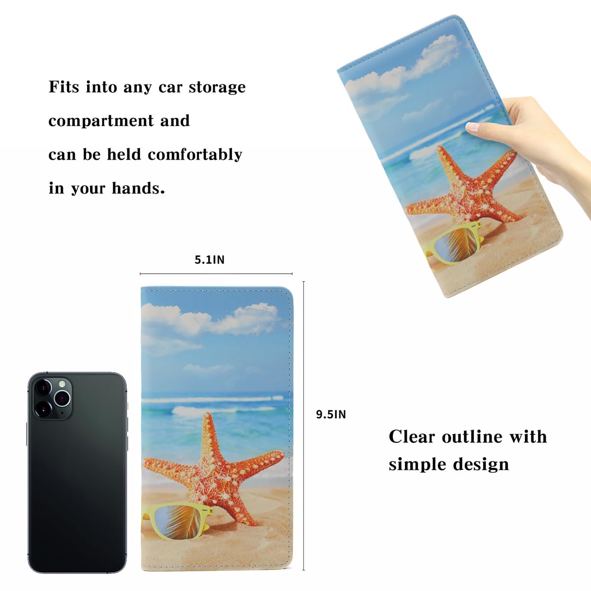 Tildosac Leather Car Registration And Insurance Card Holder, Car Document Holder For Cards License With Magnetic Shut(Blue)