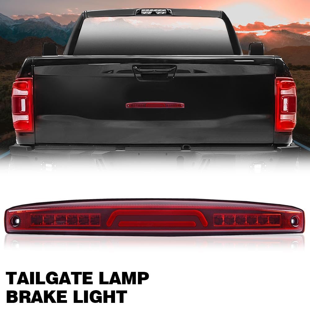 Grand Orange Led Rear Third Brake Lights Lamp Compatible With Dodge Ram 2500 3500 Truck 2003-2006 2004 2005 Red Lens