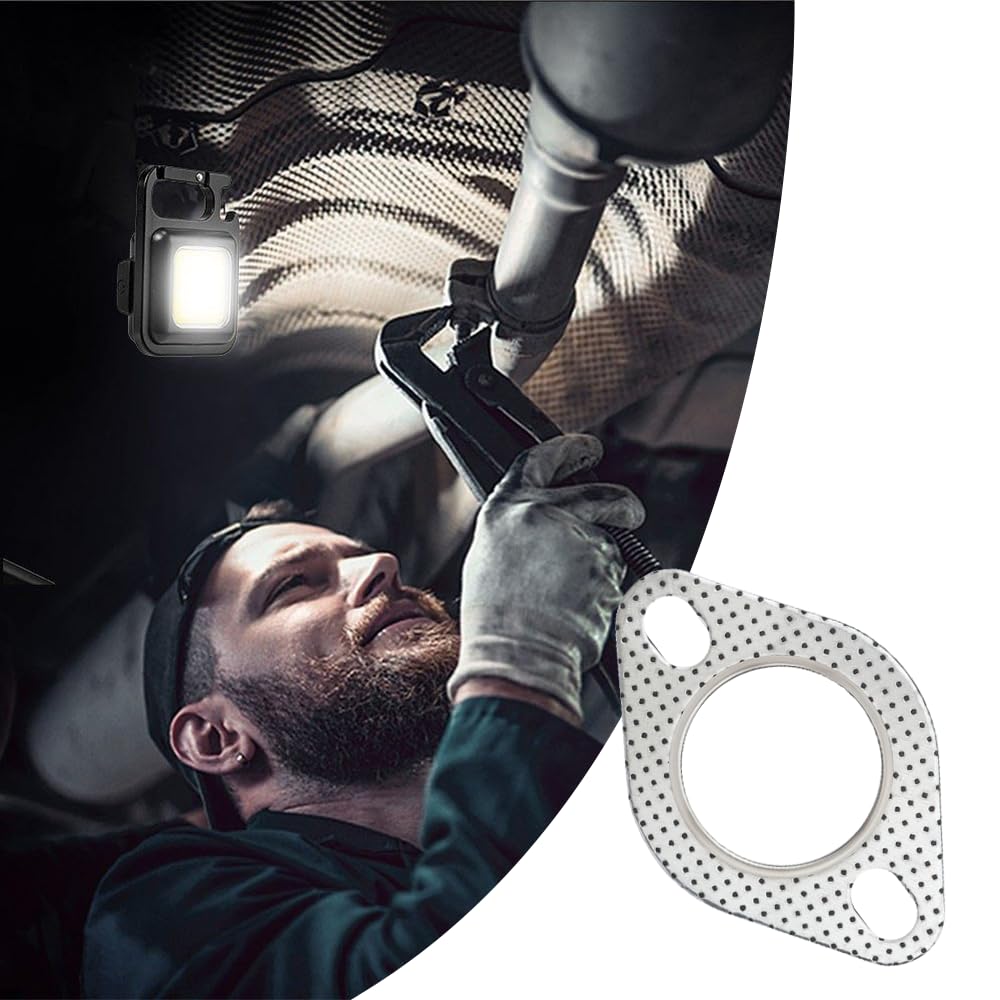 2Pcs Car Exhaust Gasket,2.25'' 2-Bolt Exhaust Flange Gasket Car Accessories,Professional Exhaust Manifold Gasket Made Of High Te