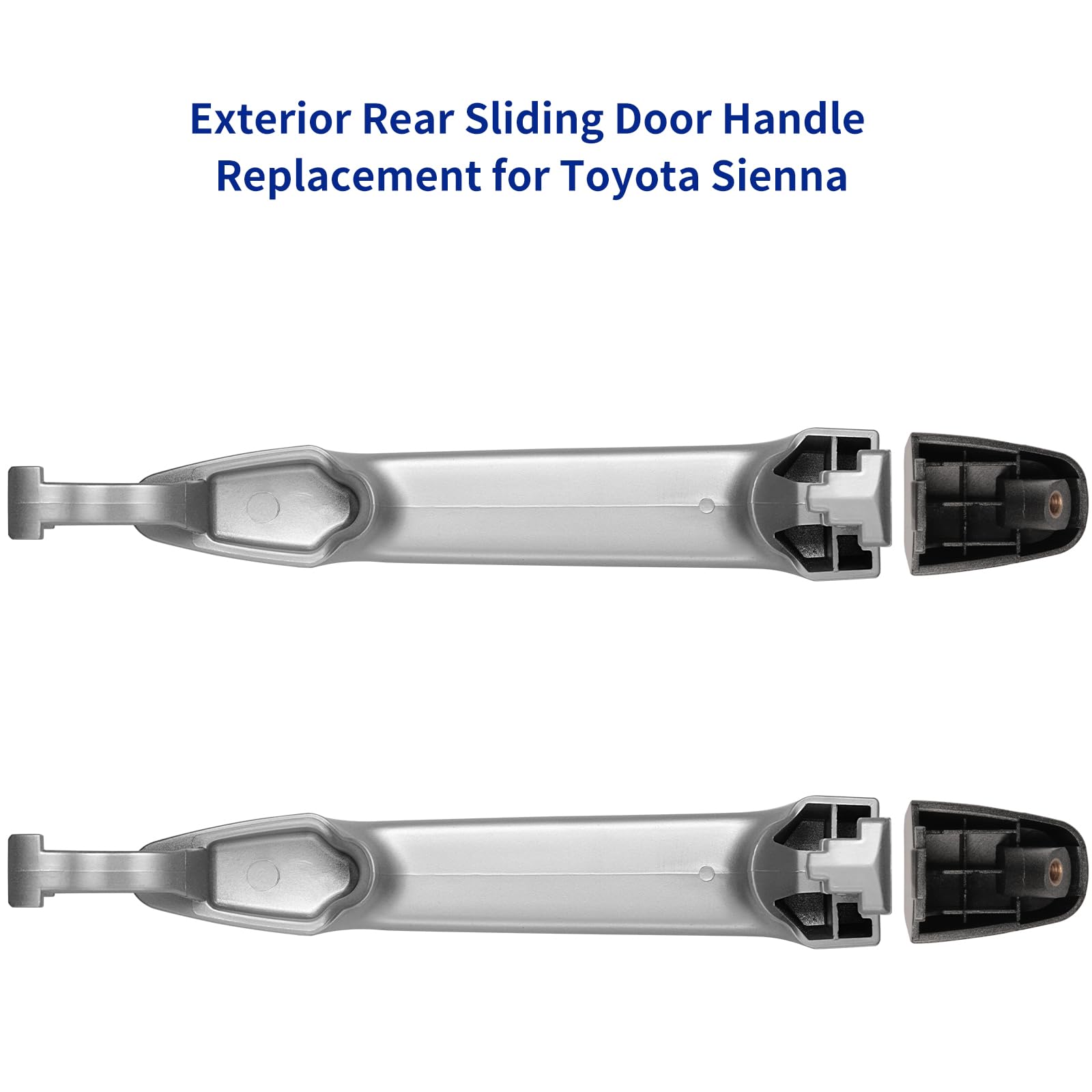 Lcyolada 2Pcs Sliding Door Handle Compatible With Toyota Sienna 2004-2010, Rear Left & Right Side 69213-08020 69227-08040,Silver