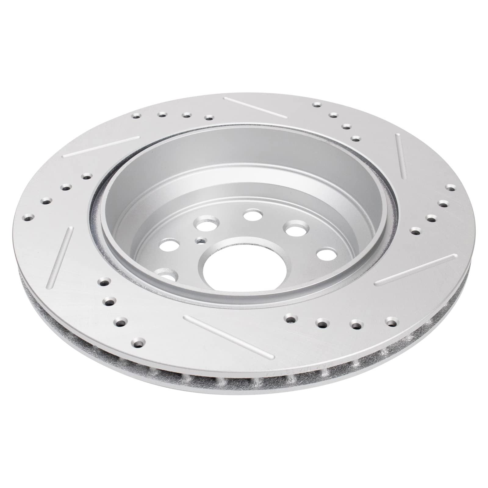 Trq Rear Performance Brake Rotors Set Premium G-Coated Cross Drilled & Slotted Compatible With 2007-2017 Lexus Ls460