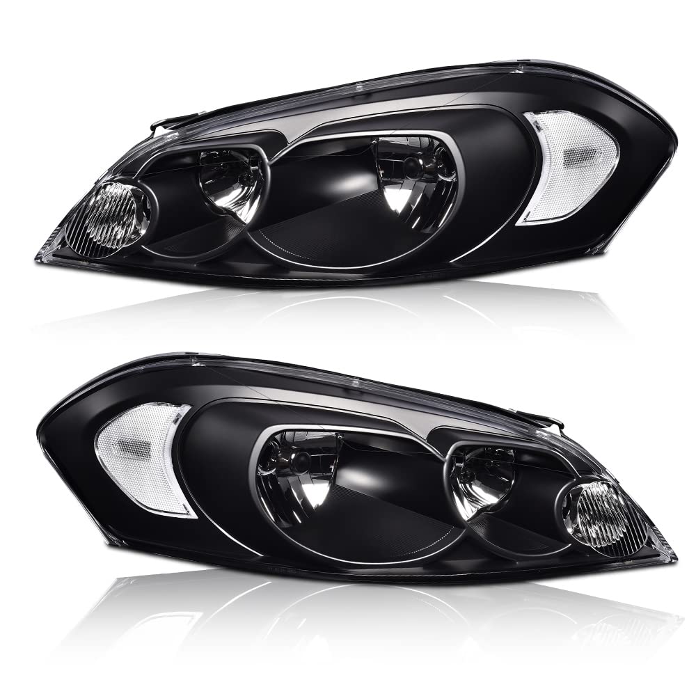 Cheda Headlights Assembly, Compatible With 2006-2016 Chevy Impala 2006-2007 Chevy Monte Carlo Chrome Housing Amber Corner Headli