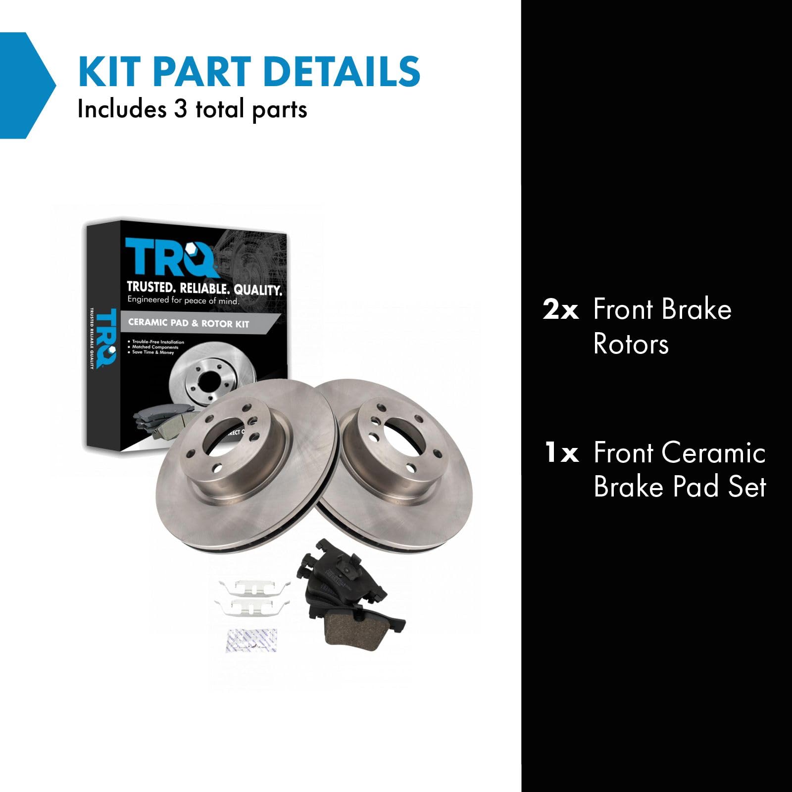 Trq Front Brake Pad & Rotor Kit Brake Pads Brake Rotor Ceramic Compatible With 2011-2017 Bmw X3 2015-2018 X4