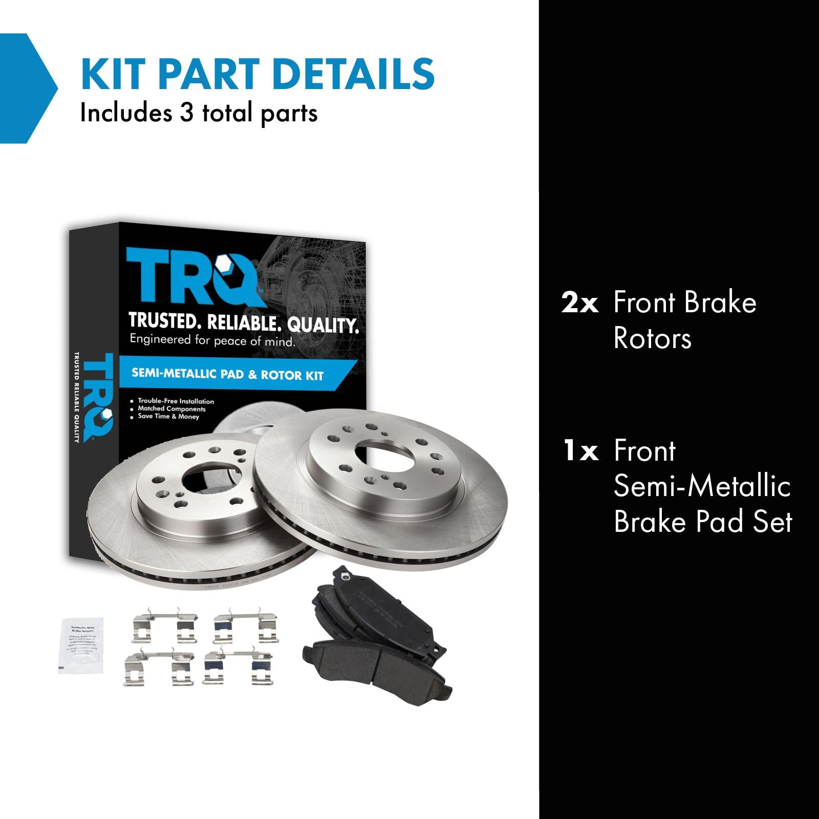 Trq Front Premium Posi Metallic Disc Brake Pads & Rotor Kit For Gm Pickup Truck Suv