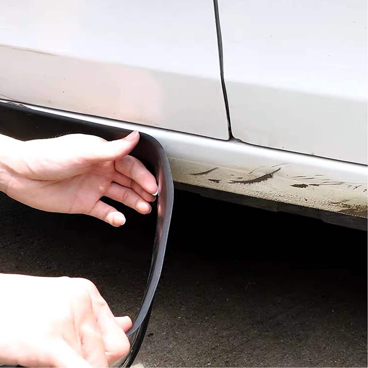 13Ft*3.15In Side Skirts For Cars Universal,Side Skirt Cars Protector Anti-Scratch,Universal Rubber Anti-Scratch Side Skirts Edge Guards.Protector For Sedans, Truck, Suv Bumper Protector(Black)